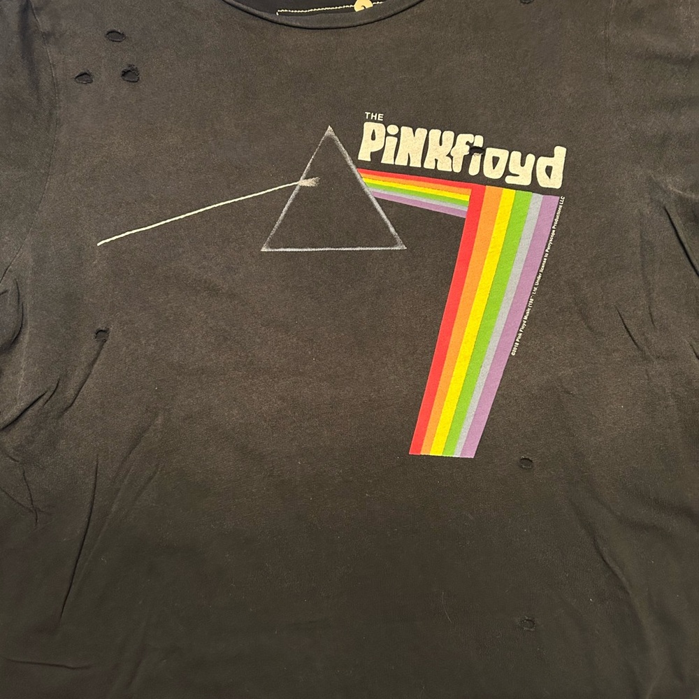 Pink Floyd distressed  tee  Size L Cropped